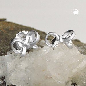 Ohrstecker Schleife rhodiniert 925 Sterlingsilber