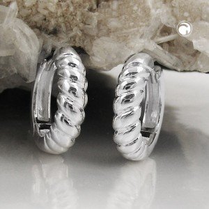 Creolen Ohrringe KlappCreolen Ohrringe 16x5mm 925 Sterlingsilber