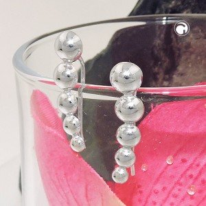 Ohrklemme Halbkugeln 925 Sterlingsilber