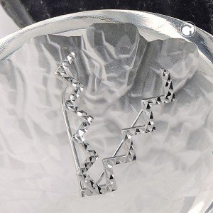 Ohrklemme Zickzack diamantiert 925 Sterlingsilber