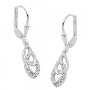Ohrhänger Ohrringe Brisur Tropfenform Zirkonias 925 Sterlingsilber