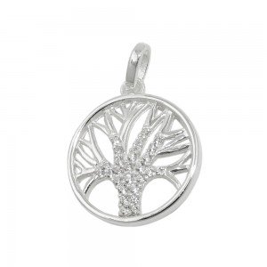 Anhänger Baum des Lebens mit Zirkonias 925 Sterlingsilber