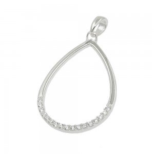 Anhänger Tropfen Bogen mit Zirkonias 925 Sterlingsilber