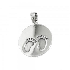 Anhänger Gravuranhänger kleine Füße glänzend geschwärzt 925 Sterlingsilber