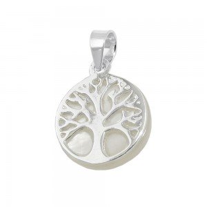 Anhänger Baum des Lebens mit Perlmutteinlage 925 Sterlingsilber