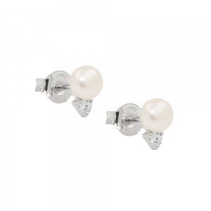 Stecker Zuchtperle Zirkonia 925 Sterlingsilber