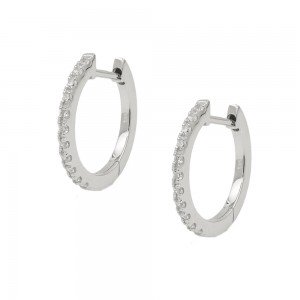 Creolen Klappscharnier Zirkonia rhodiniert 925 Sterlingsilber