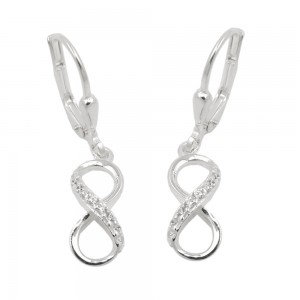 Ohrhänger Ohrringe Brisur Unendlichkeitszeichen Zirkonia 925 Sterlingsilber