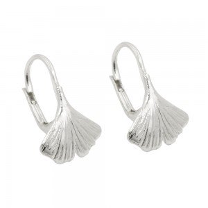 Ohrbrisur Ohrringe Ginkgo-Blatt feststehend glänzend 925 Sterlingsilber