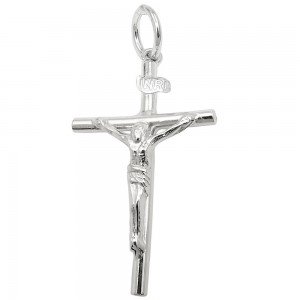 Anhänger Kreuz mit Jesus glänzend 925 Sterlingsilber