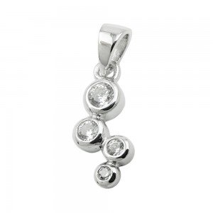 Anhänger Zirkonias glänzend rhodiniert 925 Sterlingsilber