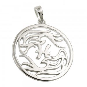 Anhänger Sternzeichen Fische glänzend rhodiniert 925 Sterlingsilber