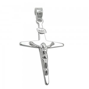 Anhänger Kreuz mit Jesus glänzend 925 Sterlingsilber