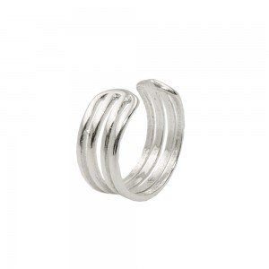 Ohrklemme Ohrring ear cuff Doppelrille glänzend 925 Sterlingsilber