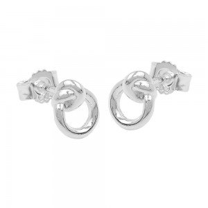 Ohrring Stecker kleiner Kreis mit Knoten 925 Silber