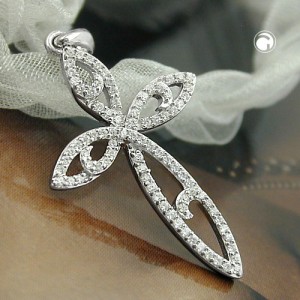 Anhänger Kreuz mit Zirkonias 925 Sterlingsilber