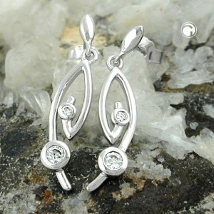 Ohrstecker Zirkonia weiß 925 Sterlingsilber
