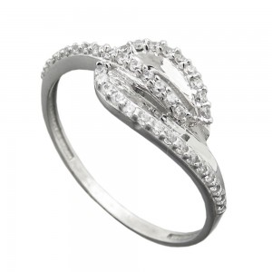 Ring mit vielen Zirkonias glänzend rhodiniert 925 Silber Größe 57