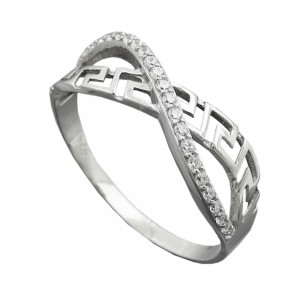 Ring mit Zirkonias 9mm 925 Silber Größe 57