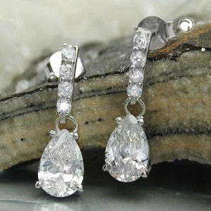 Ohrstecker Zirkonia weiß 925 Sterlingsilber
