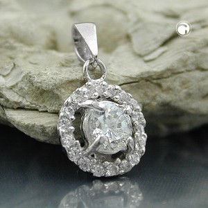 Anhänger Blume Zirkonias 925 Sterlingsilber