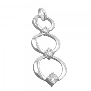 Anhänger 3 Ringe übereinander Zirkonias 925 Silber