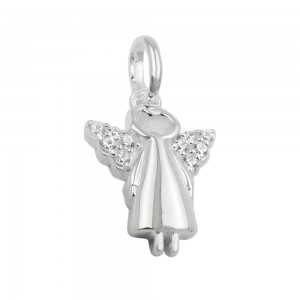 Anhänger Engel mit Zirkonias glänzend 925 Silber