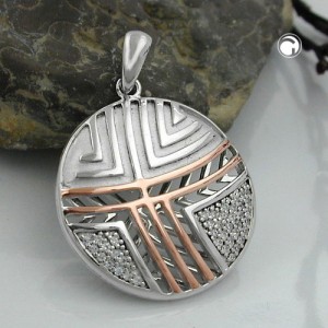 Anhänger bicolor rhodiniert 925 Sterlingsilber