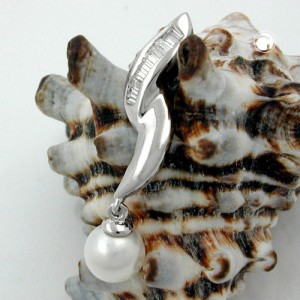 Anhänger Zirkonia und Perle 925 Sterlingsilber