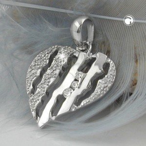 Anhänger Herz mit Zirkonias 925 Sterlingsilber