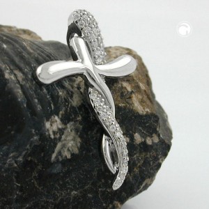 Anhänger Kreuz mit Zirkonias 925 Sterlingsilber