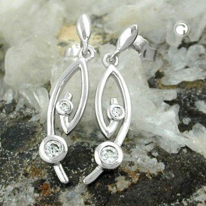Ohrstecker Zirkonia weiß 925 Sterlingsilber