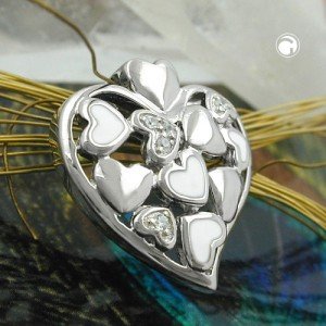 Anhänger Herz mit Zirkonias 925 Sterlingsilber