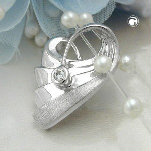 Anhänger Herz mit Zirkonia 925 Sterlingsilber