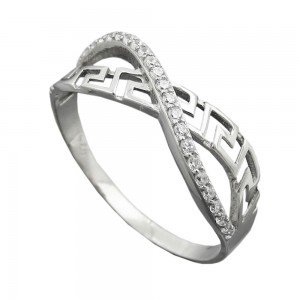 Ring mit Zirkonias 13mm 925 Silber Größe 59