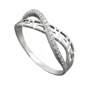 Ring mit Zirkonias 9mm 925 Silber Größe 57