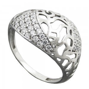 Ring mit Zirkonias 6mm 925 Silber Größe 58