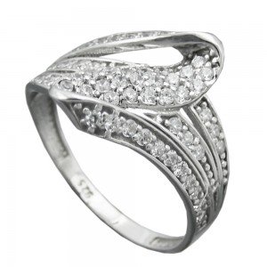 Ring mit vielen Zirkonias 6mm 925 Silber Größe 59