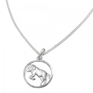 Schmuck Set Anhänger Sternzeichen Widder mit Kette Flachpanzer 925 Silber