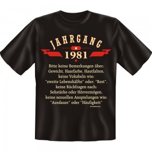 Fun T-Shirt - Jahrgang 81