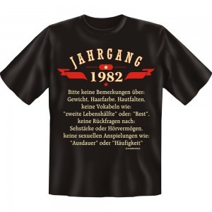 Fun T-Shirt - Jahrgang 82