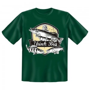 Fun T-Shirt Großer Fisch Think Big