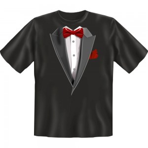 Fun T-Shirt - Smoking Fliege rot