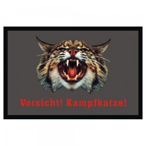 Fußmatte Türmatte Fußabtreter Vorsicht Kampfkatze!