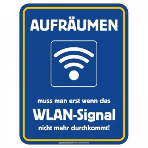 Magnetschild - Aufräumen WLAN