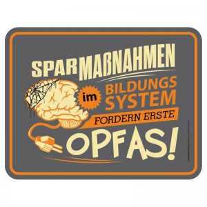 Magnetschild - Sparmaßnahmen Opfas