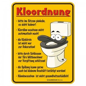 Magnetschild - Kloordnung
