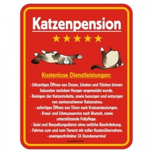 Magnetschild - Katzenpension