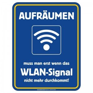 Magnetschild - Aufräumen WLAN