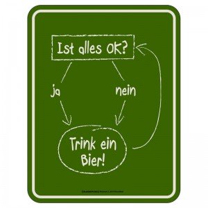 Magnetschild - alles ok? Trink ein Bier